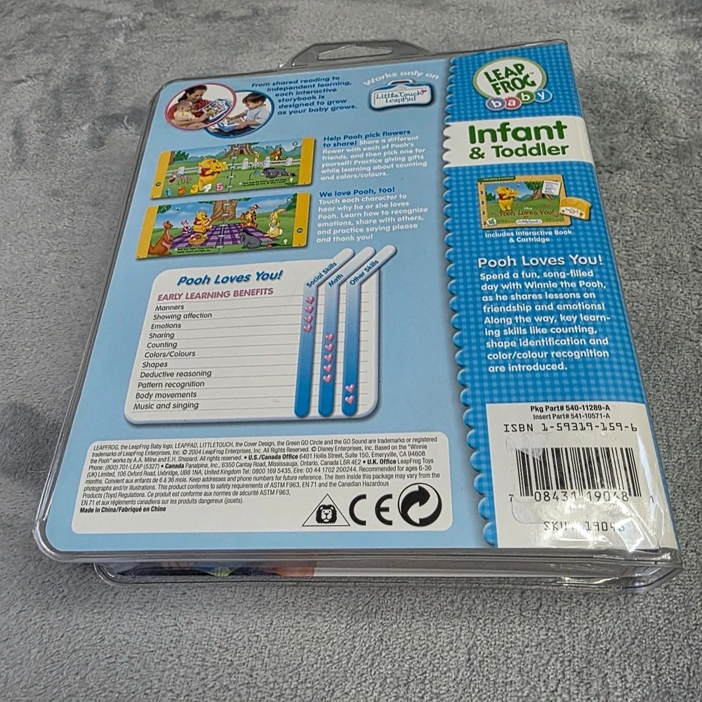 NEW Leap Frog BABY and Toddler Little Touch Leap Pad Book Disney Pooh Loves You!